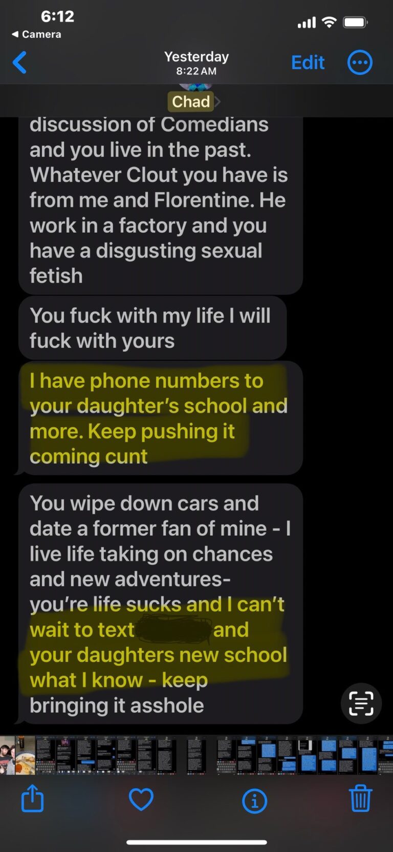 Screenshot of a text conversation, 2 of 3